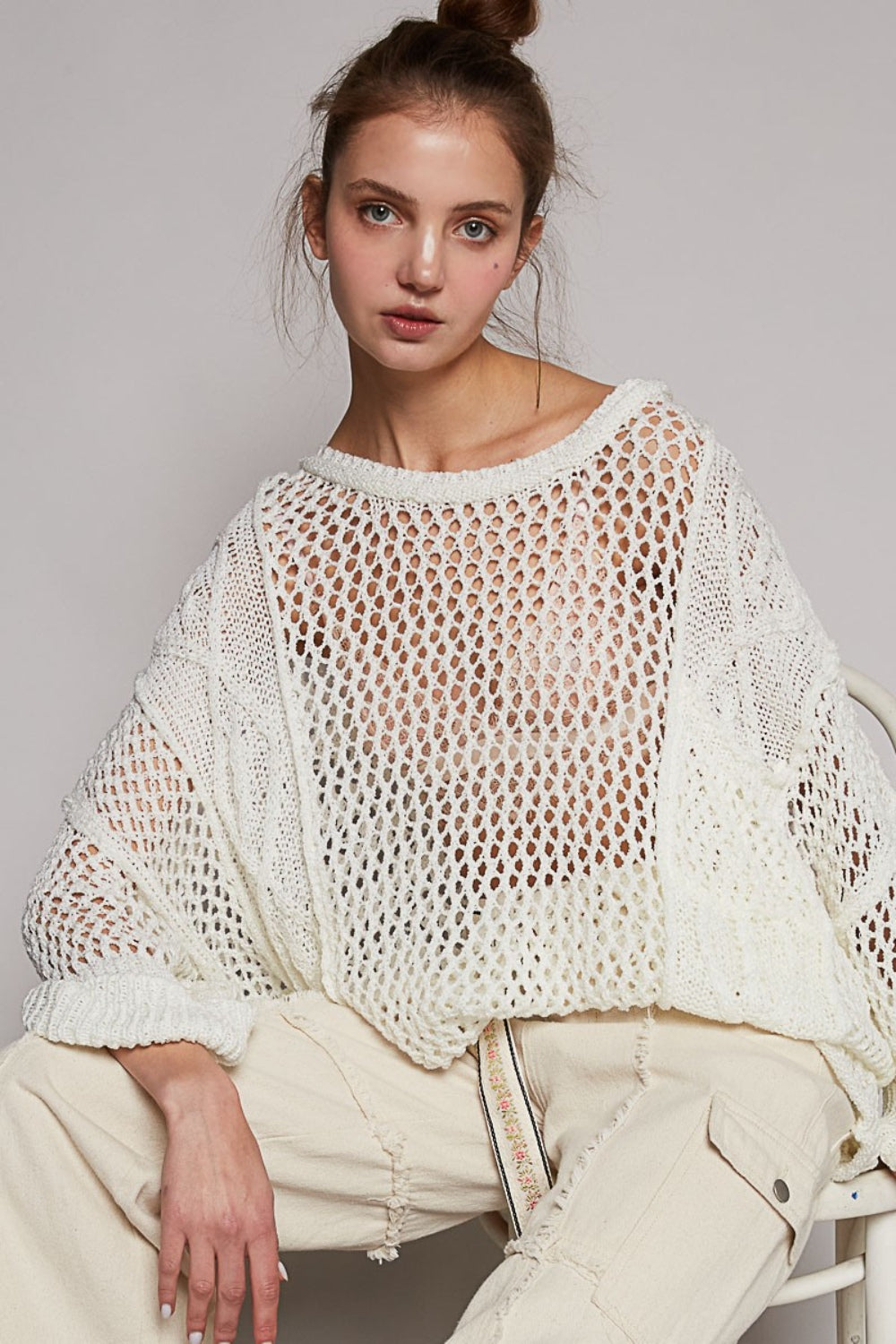 SUPERSTITION BREEZE OPENWORK KNIT COVER-UP SWEATER